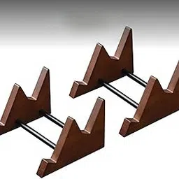 TRENDIVIBE 2-Pack Wooden Mechanical Keyboard Stand Desktop Organizer Display Rack Walnut Color 2pcs-image-37