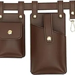 Fanny Pack PU Leather Waist Organiser Belt Fashion Multifunctional Waist Bag Dark Brown|1 Waist |Women's Handbags & Bags| Womens Handbags & Bags|Clothing, Shoes & Accessories-image-8