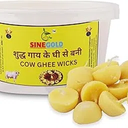 SINEGOLD Cow Ghee Diya Batti for Puja, 25-30 min Burning Time | 100 Pieces | Wax Free Vegan Ghee Wicks | Jyot for Pooja Aarti | Diwali Festivals & Other Religious Rituals-image-79