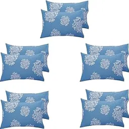Vonzo Premium Cotton Pillow Covers | Regular Pillow Cases | Set of 10 Pieces Pillow Covers only King Size 17x27inch (Dark Blue Floral)-picture-27