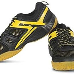 Vector X CS-2060 Court Shoes for Men's (Black-Yellow)-picture-9