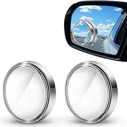 ONICORN® Blind Spot Mirrors, 2 inch Round HD Glass Convex 360° Wide Angle Side Rear View Mirror with ABS Housing for Cars, SUV, Bikes and Trucks (PACK OF 2, SILVER)-picture-20