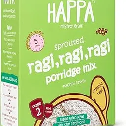 HAPPA Organic Baby Food Sprouted Ragi + Cardammon Porridge Mix Cereal|Calcium Booster - Bone Strength|Instant Health Food|100% Natural, Organic Healthy Khichdi|200Gm-picture-32