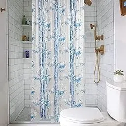 CASA-NEST Self Lining Shower/PARTITION Curtain for Rooms and Bathroom,Size 7ft 54X84 INCHES,Color-Blue Multi,Waterproof Tulip007-picture-13