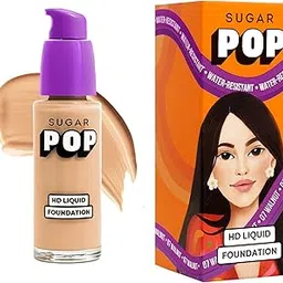 SUGAR POP HD Liquid Foundation with SPF 30 | Lasts upto 10hrs | Full Coverage | Water-Resistant | Matte Finish | 30ml - 07 Walnut-picture-40