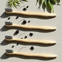 Bio-Bubbles Bamboo Charcoal Toothbrush, Pack of 4, Eco-Friendly, Medium Soft Bristles, Biodegradable Handle, Natural Teeth Whitening-picture-20