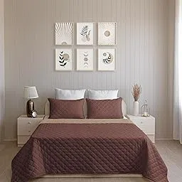 Premium Reversible Quilted Bedding Set with Pillow – Soft, Lightweight Comforter with Diamond Design, Elegant (Chocolate and Taupe) (1 Bedspread 60x90 inches, 1 Pillow Cover 18x27 inches, Queen)-picture-14
