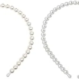 mpk perfect Fashion Pearl Headbands,White Faux Pearl Rhinestones Hairbands Bridal Hair Hoop Wedding Hair Accessories Pearl Headbands for Women Girls (PACK OF 2 PCS)-picture-35