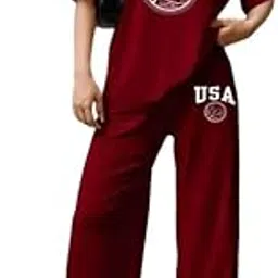 my swag USA Graphic Print Cotton Loungewear Set, T-Shirt and Pants, Casual Comfort Wear-picture-30