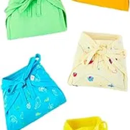 SuperBottoms BASIC Cotton Nappy | Pure Cotton | Breathable & Super Soft Nappies/langot | AZO FREE dyes & safe on skin | 2 in 1 size Nappy for babies| 0-9 months | Sea Saga - Pack of 5, Large-picture-28