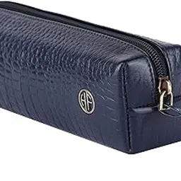 HAMMONDS FLYCATCHER Leather Utility Pouch - Multi-Use Genuine Leather Pencil Case, Cosmetic Pouch, Stationery Pouch, Coin, Makeup Brush Pouch for Women & Men - School & Office Organizer - Croc Blue-picture-11