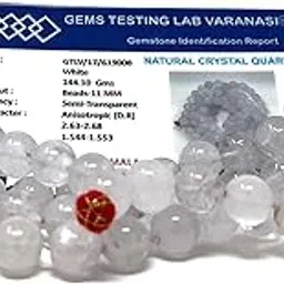 MAHANT JI 100% Pure and Certified 108+1 Beads Sphatik Mala Or Crystal Mala with Lab Certificate, Gangajal and Chandan from Kashi (Weight Between 135 Gm to 150 Gm Sphatik Mala Beads Size 9 MM to 11 MM-picture-45