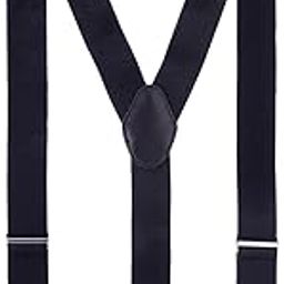 the tie hub Gentry Solid Black Y-Back Button Suspender for Men-picture-32