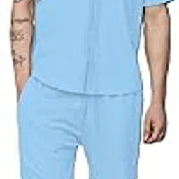 raizax Mens 2 Piece Outfits Summer Fashion Short Sleeve Shirt and Shorts Set Beach Tropical Vacation Outfits Sets image 1