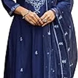 indo era Women Viscose Rayon Embroidered Straight Kurta And Pant With Dupatta Set (IEOUT6995)-picture-43