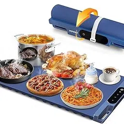 Food Heating Mat, Fast Heating Silicone Electric Heating Tray with 3 Temperature Levels and 3 Level Timer, Food Heating Pads-picture-15