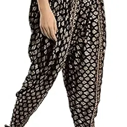 Rayon Harem Dhoti Pant for Women/Girls/Ladies | Free Size 28-38 | Length 37 | Solid Embroidered Dhoti Salwar for Stylish, Comfortable, and Trendy-image-4