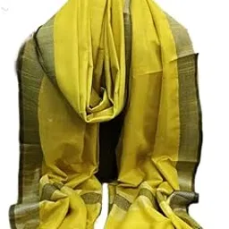 beauteefy | Women 's Bhagalpuri Soft Cotton Blend Dupatta [Stole] Italition Desine Border With Pom Pom [Soft Cotton Blend Dupatta [ Free Size ]-picture-34