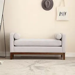 LEGACY OF COMFORT Timsbury Boucle Upholstered Bench with Arm Polyster Fabric Upholstered Bench Sofa Bench Sofacouches Ottoman Bench for Living Room Bedroom Office (Light Grey)-image-74