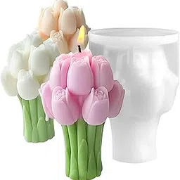 SOFTCREATO Tulips Candle Mold for Candle Making | 3D Tulip Bouquet Silicone Mold for Resin Casting DIY Plaster Polymer Clay Home Decoration Wax Melts Valentine's Day Flower Floral Bouquet Candle Party Gifts Molds Soap Making-picture-40