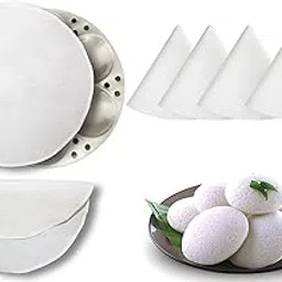 Unbleached Pure cotton Idli Steaming Cloth Pack of 4, 30cm Round, for 3-7 Pit Idli Plates, Momos Steaming-picture-18