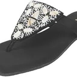mochi Women Flat Beaded Ethnic Slip-on Sandal-picture-42