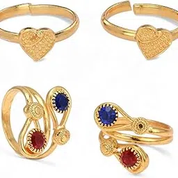 aanyacentric Pack of 2 Pair Toe Ring Adjustable, Traditional & Fashionable Accessories-picture-24