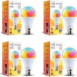 wipro B22D 12.5W Wi-Fi Smart LED Bulb with Music Sync for Amazon Alexa & Google Assistant (Pack of 4, Multicolor) image 1