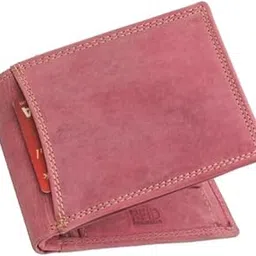 megrek M Leather Card Holder Wallet, Olive Green Suede, 6 Card Slots, Button Closure, Slim Minimalist Design, Unisex (Pink)-picture-17