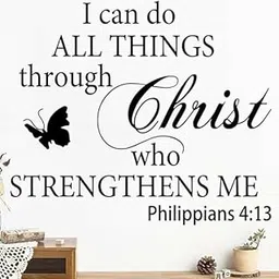 GADGETS WRAP Stickers I Can Do All Things Through Christ Who Strengthens Me Vinyl Christian Quotes Bible Scripture Inspirational Words Wall Stickers-picture-55