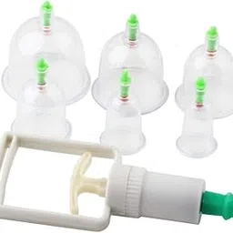 JEMICA Vacuum Back Cupping Therapy 6pcs Hijama Cups Chinese Vacuum Cupping Kit Pull Out a Vacuum Apparatus Therapy Relax Manual Massagers for Pain Relief, Multicolor image 1