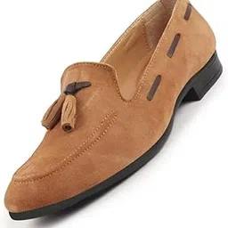fausto Mens Suede Leather Tassel Loafers| Slip-On Party & Formal Dress Casual Shoes for Weddings & Parties | Comfort Moccasins-picture-29
