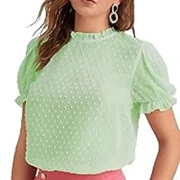 sidhidata Regular Fit Georgette Butty Pattern Casual Top for Women's & Girl's-picture-31