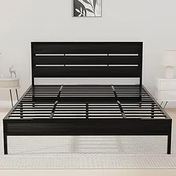 Honey Touch® Queen Size Bed Frame | Sturdy Steel Structure with Wooden Headboard | Noise-Free | No Assembly Required | Modern Minimalist Design |-picture-10