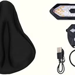 FCCRACING Premium Bicycle Saddle Cover and Indicator Back Light Combo | Soft Cushion Cover, Universal Fit, USB Rechargeable Light Safety Combo for Bicycle-image-7