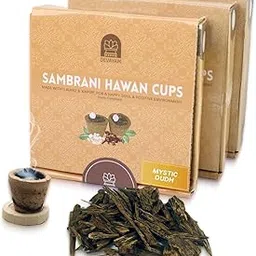 DEVAYAM Premium Sambrani Havan Cups | Pack of 7, Oudh Hawan Cups for Pooja, Meditation | Made with Laung, Bhimseni Kapur, Loban, Guggal & Natural Herbs | Ideal for Meditation, Yoga & Aromatherapy-image-65