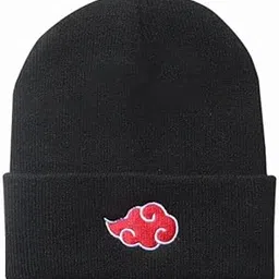 moonshine Naruto Shippuden Akatsuki Cloud Printed Logo Charcoal Grey Adult Unisex Knit Beanie-picture-34