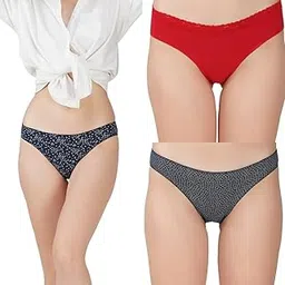 thread sutra Women?s Premium Cotton Panties | Antimicrobial & Breathable | Everyday Comfort with Amazing Fit | Soft Fabric Innerwear for All-Day Freshness & Hygiene | Bikini | Pack of 3 |-picture-24