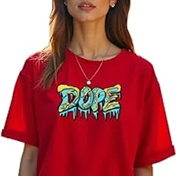 rodzen Oversized | Loose Fit | Half Sleeves Cotton Blend Round Neck Printed T-Shirt for Women-picture-17