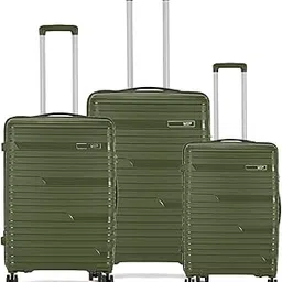 vip Matrix Hard Shell Trolley Luggage, 8 Wheels, PP Material with Flushed Combi Lock, Anti-Theft Zip (Green, Set of 3 (Cabin, Medium, Large))-picture-43