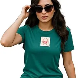 juneberry Women’s Regular Fit Pure Cotton Printed T-Shirt | Soft Fabric, Breathable Comfort | Round Neck, Half Sleeves, Round Neck (Size: S to 2XL)-picture-12