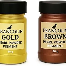 Francolin | Gold & Brown | Mica/Pearl Powder Pigment | Non Toxic | Vibrant Metallic Glowing | for Soap, Epoxy Resin, Painting, Nail Art & Craft, Cosmetic, Slime | 50g*2-picture-66