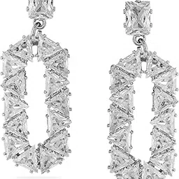 rubans Rhodium-Plated Princess-Cut Cubic Zirconia Studded Geometric Drop Earrings for Women & Girls – Perfect for Parties & Special Occasions-picture-48