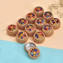 Aluminum Sindoor Daani, Kumkum Box Wedding Return Gift (Set of 12)-image-1