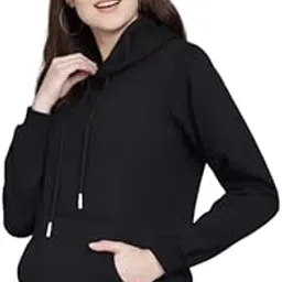 topster Hoodies for Women Full Sleeve Solid Hooded Sweatshirt Hoodies for Women Winter wear Pullover Fleece Material Full Sleeves Jumper Neck Regular Fit Long-picture-42