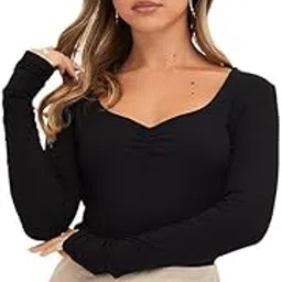 siyara Ribbed Sweetheart Neck Full Sleeves top for Women-picture-22