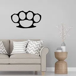 GADGETS WRAP Brass Knuckles Wall Decals Stickers - (Black, 29 cm)-picture-22
