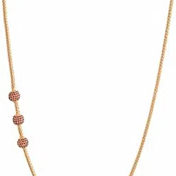 radha's creations Golden side pendant ruby ball Mugappu Chain necklace Length 30 inches One Gram Gold micro Plated For Women and Girls No.1201-picture-30
