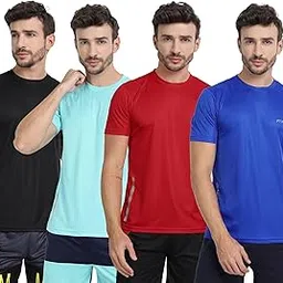 FTX Drifit Men Activewear Solid Half Sleeve Roun Neck T-Shirt (Pack of 4)-image-23