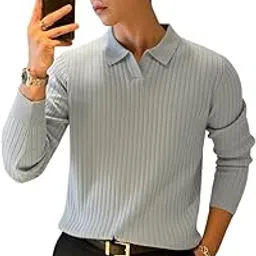 Men's Winter Collor Solid Sweater-image-2